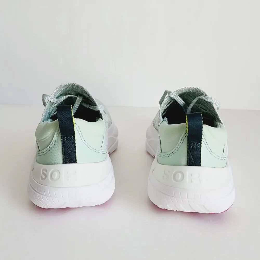 Sorel Explorer Blitz Stride Lace Up Mint Green Sneakers Bolt Print Size 6